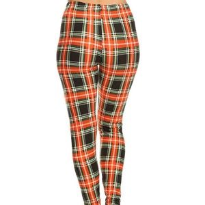 always Pants - 2/$26 3/$36 Orange green plaid leggings sle461 always Pants - 2/$26 3/$36 Orange green plaid leggings sle461